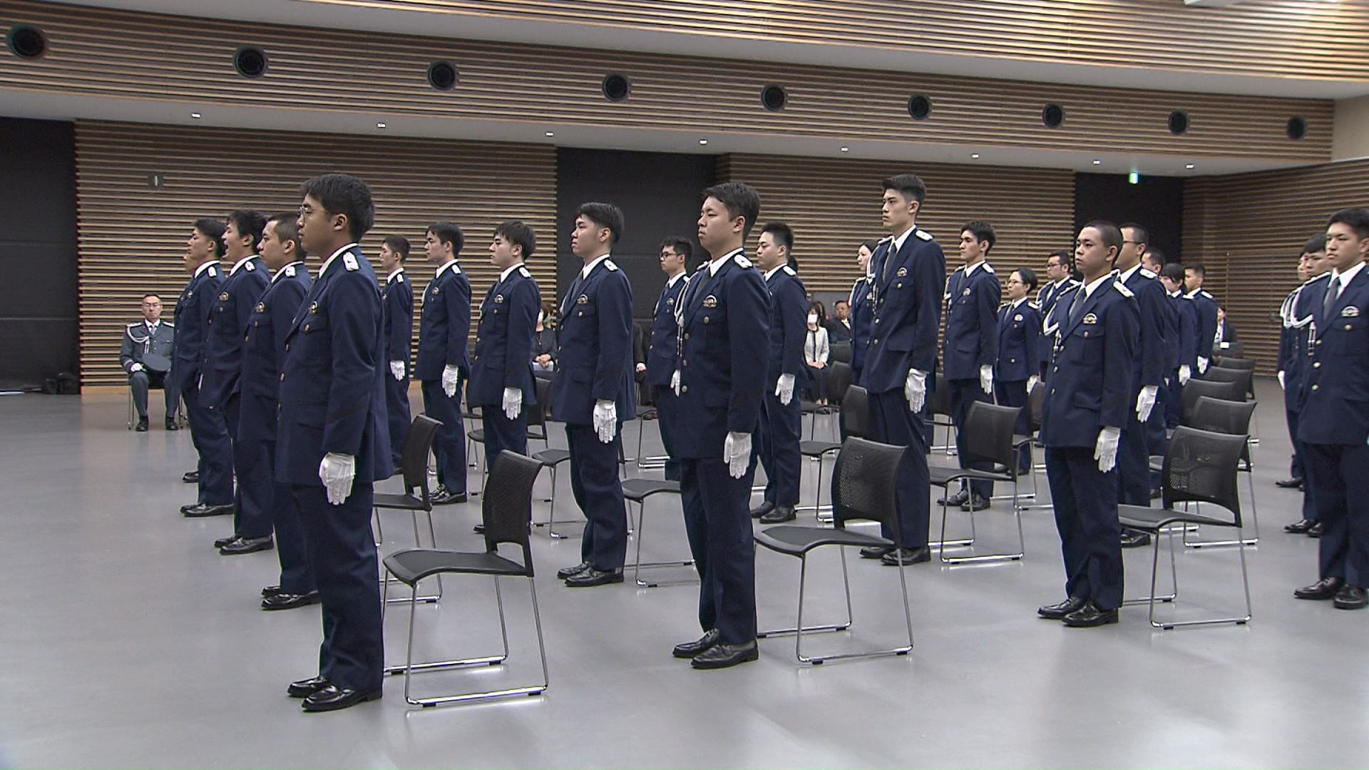 札幌市南区の北海道警察学校で行われた入校式
