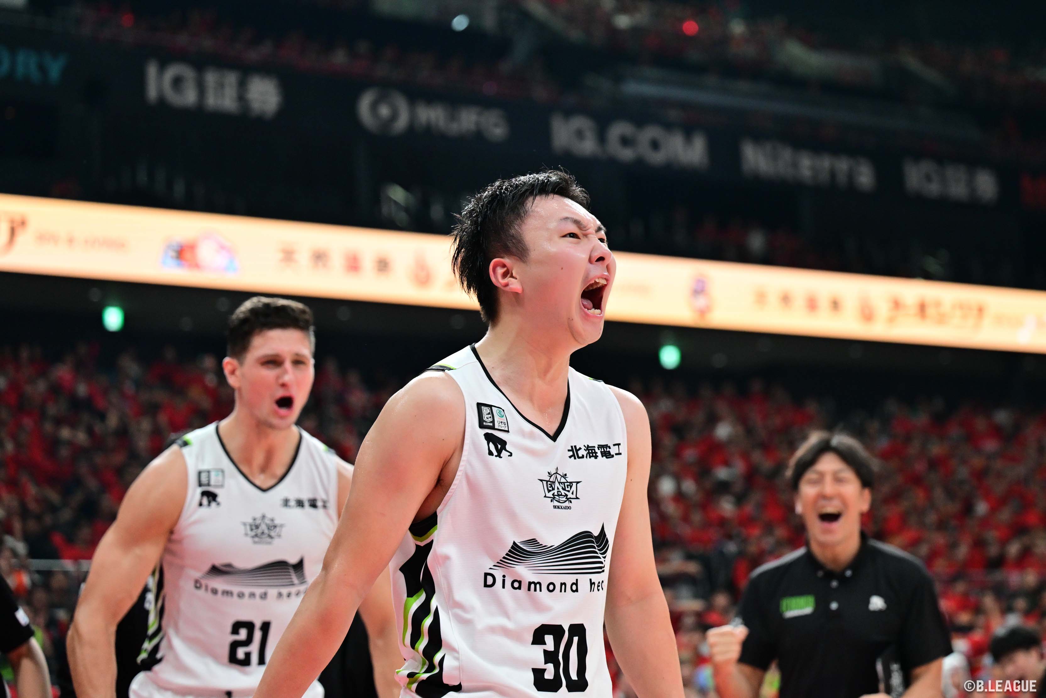 10月5日名古屋D戦で20得点を挙げ勝利に貢献した富永啓生選手（提供：レバンガ北海道）