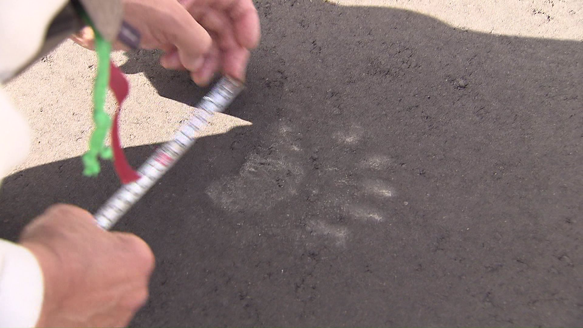 住宅で見つかったクマの足跡