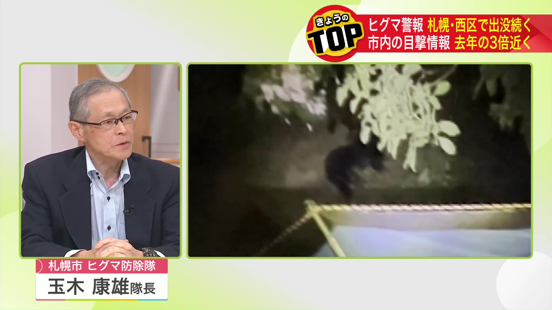 札幌西区で一時間も居座るクマ