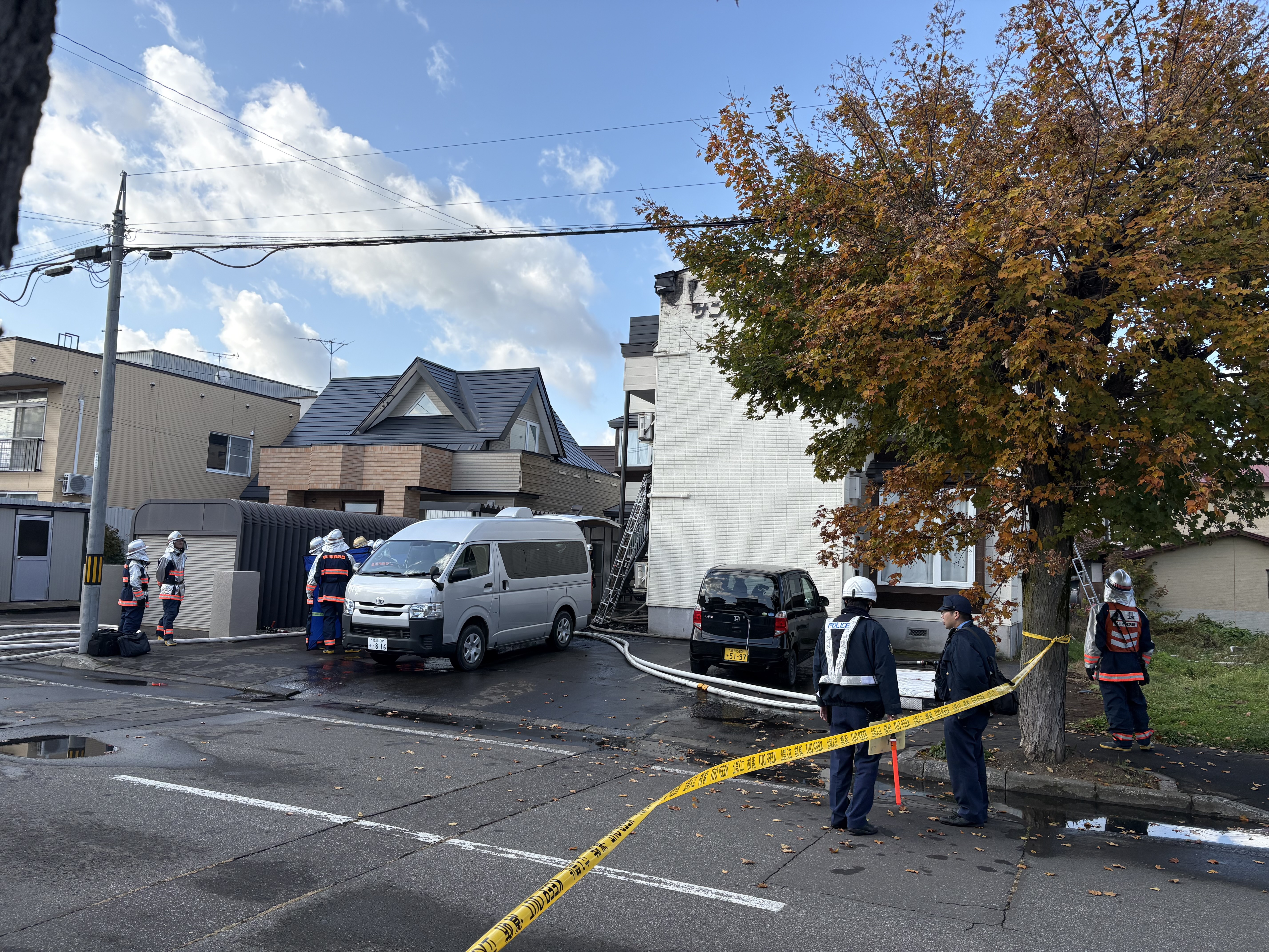 火事があった現場（北海道旭川市）