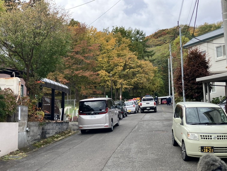ヒグマが出没した現場　札幌市西区西野