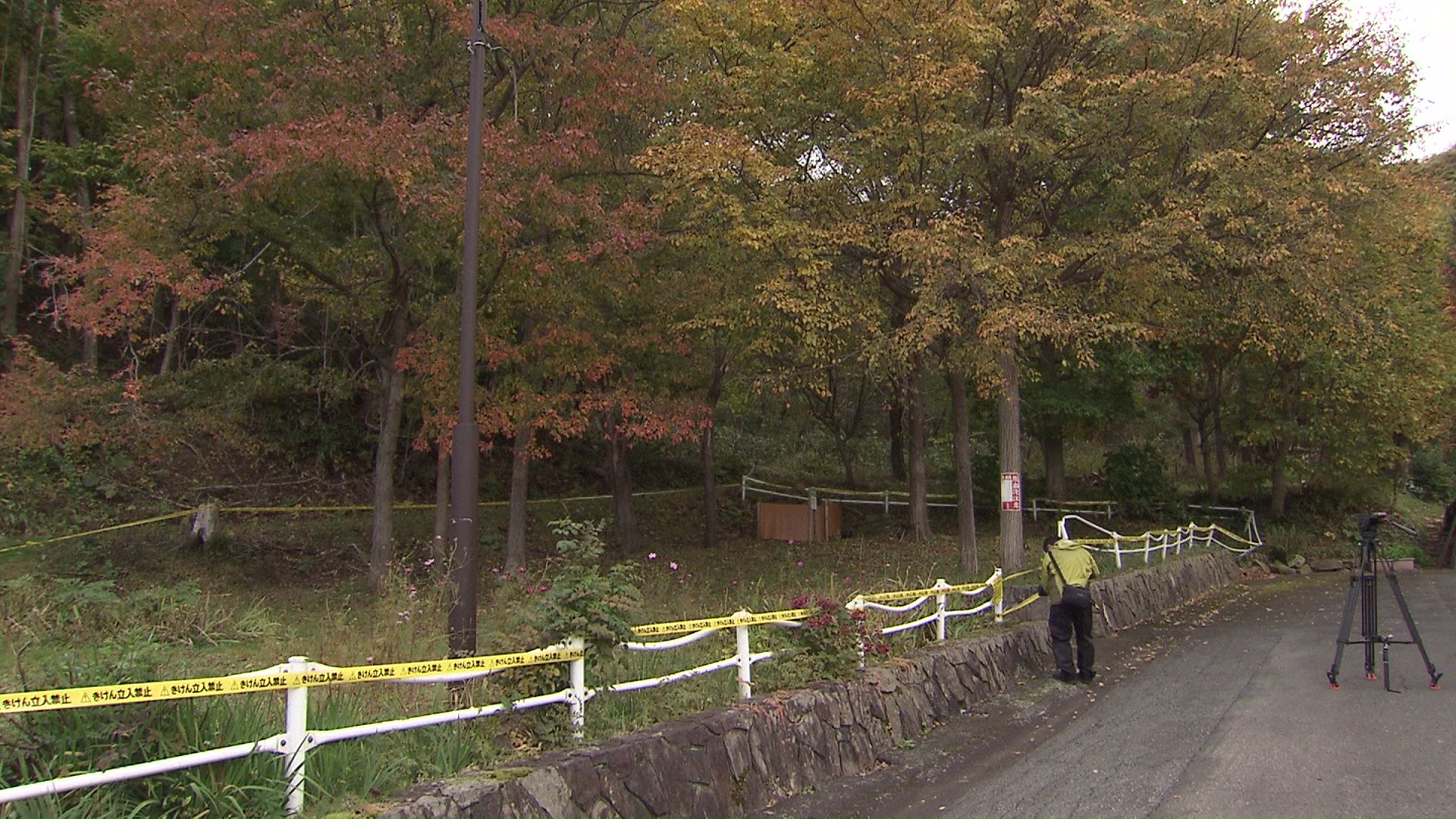 クマ2頭が目撃された公園の周辺