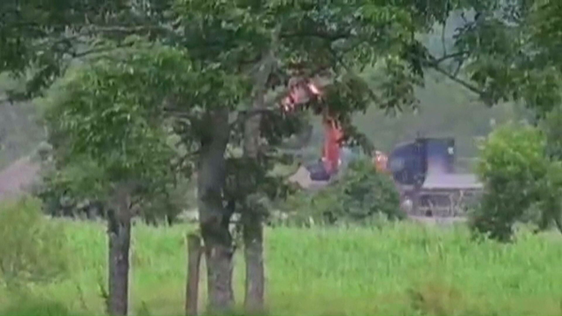 釧路湿原周辺で進められていたソーラーパネル設置の工事(提供:猛禽類医学研究所)