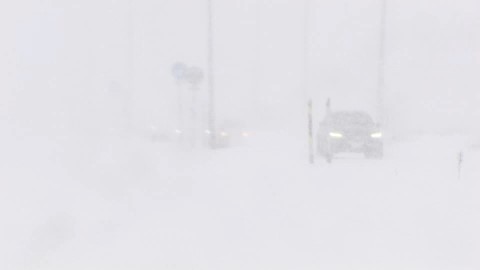 札幌市の北部ではホワイトアウトも