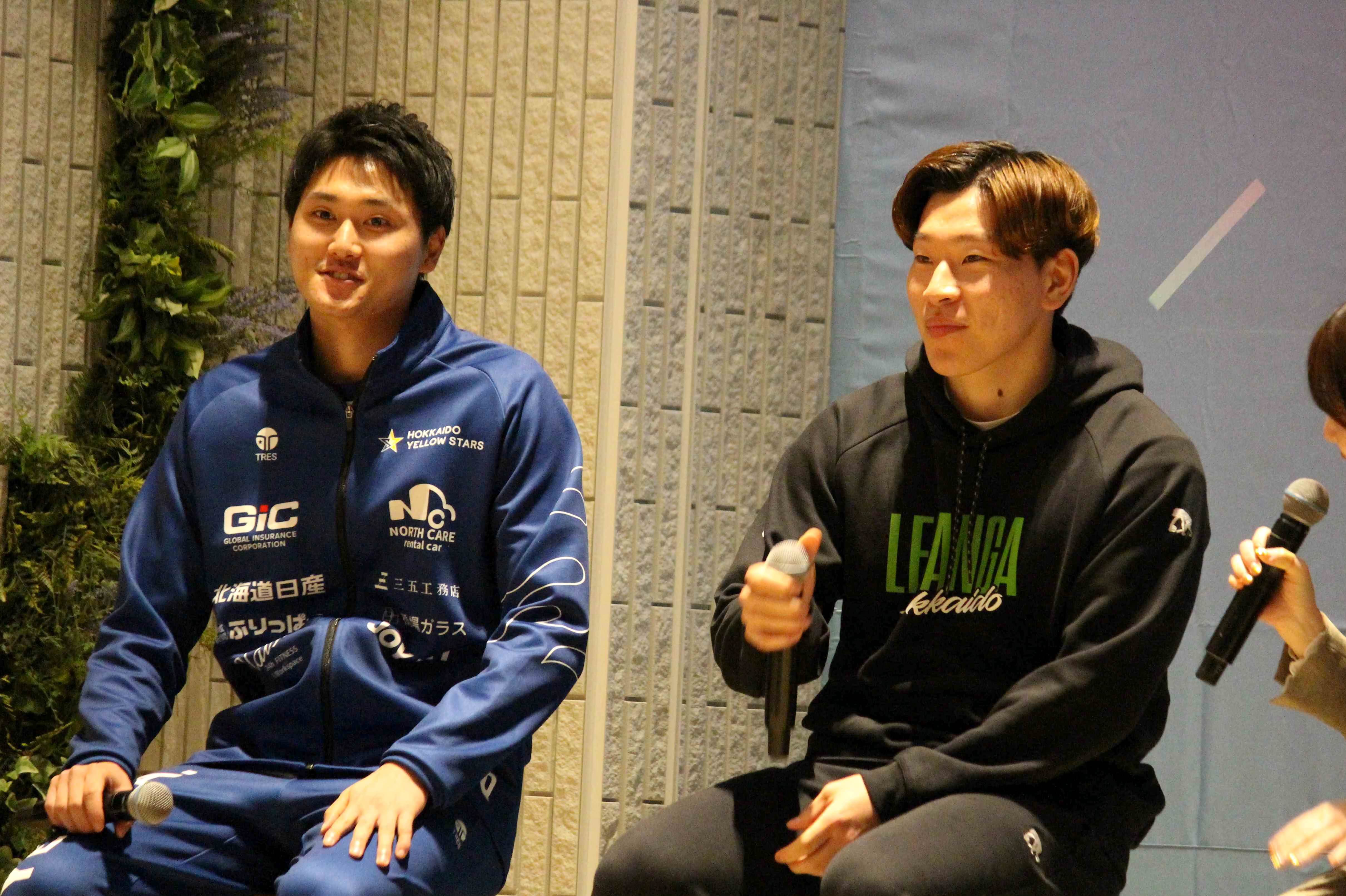 澤口将太郎選手(左)と菊地広人選手(右)