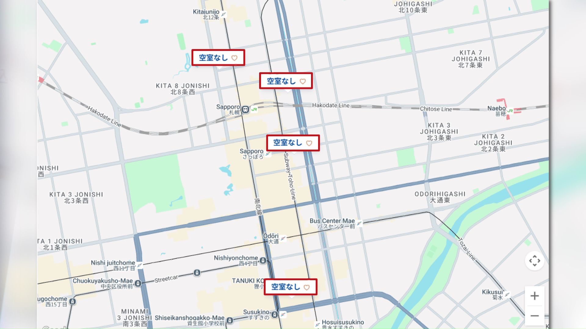 満室となったビジネスホテルと同じグループのホテルも空室無し
