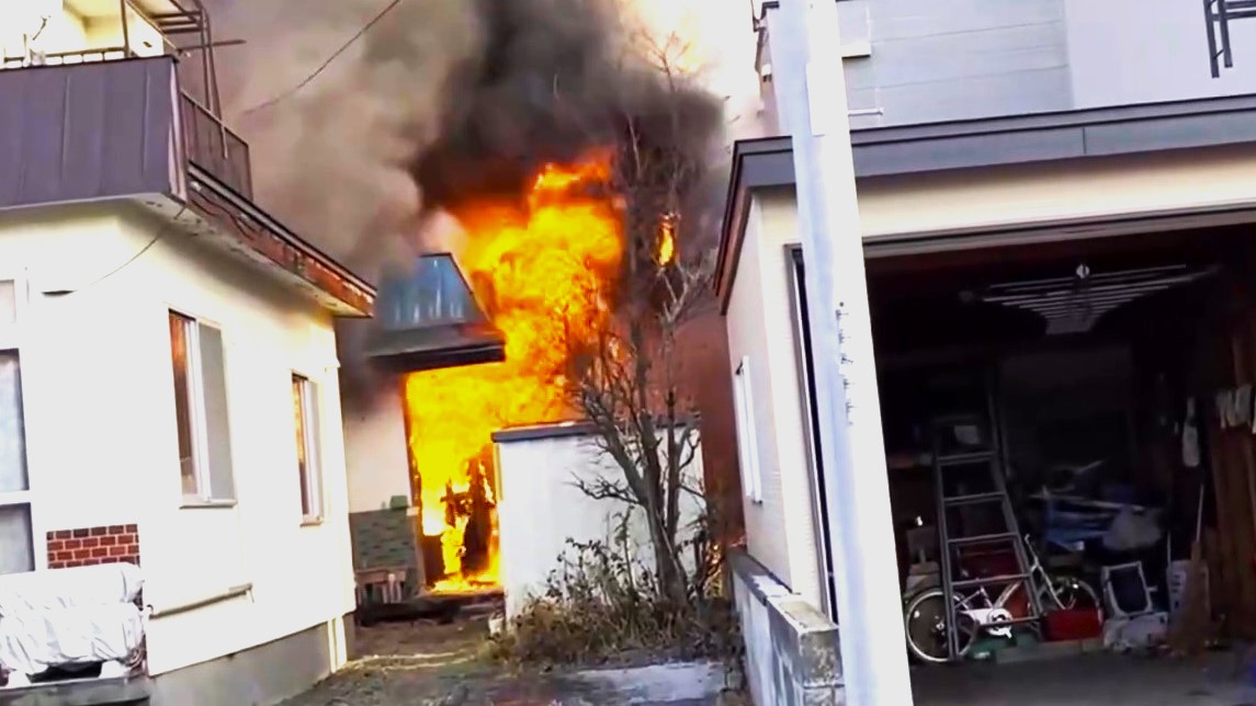 火事があった現場（撮影：視聴者）