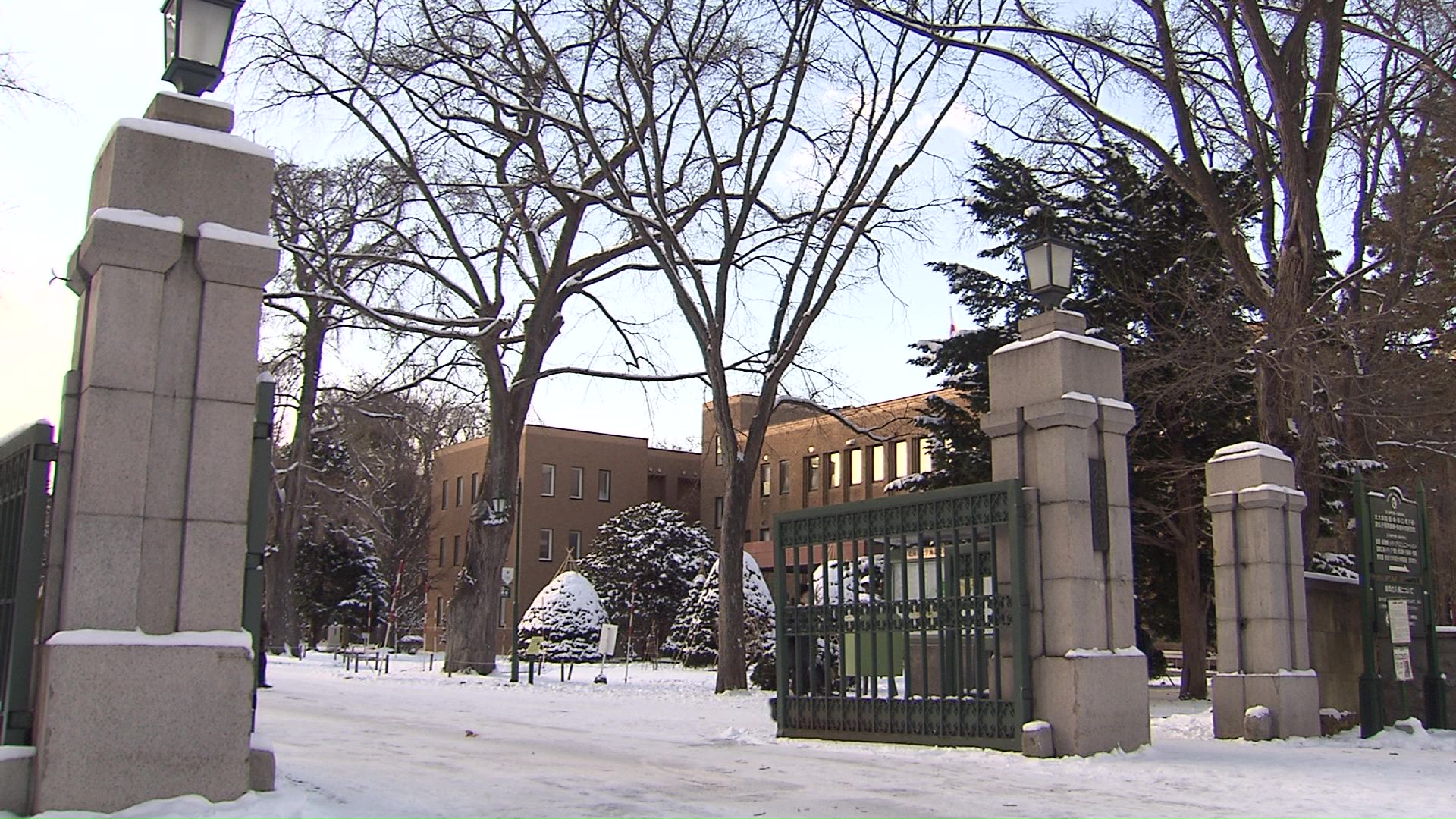 大学構内には多くの人が出入りする