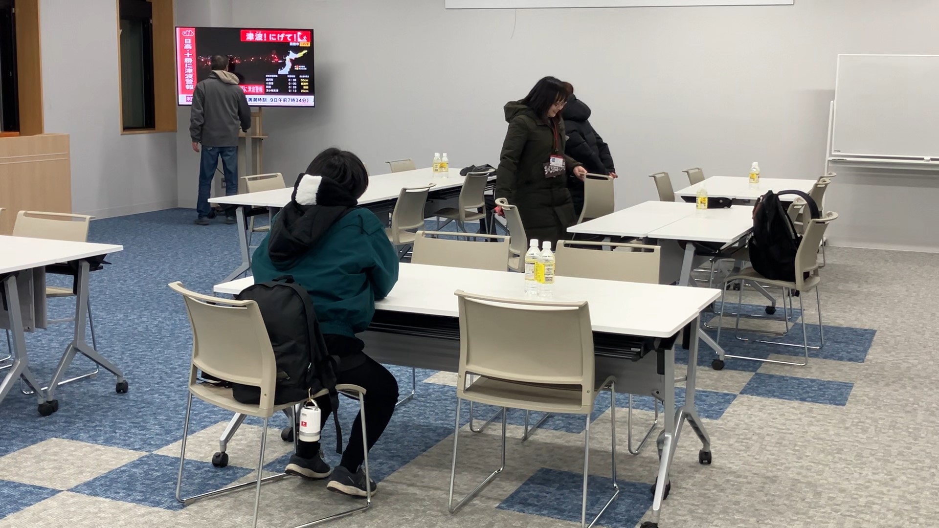 根室市役所に設けられた避難所