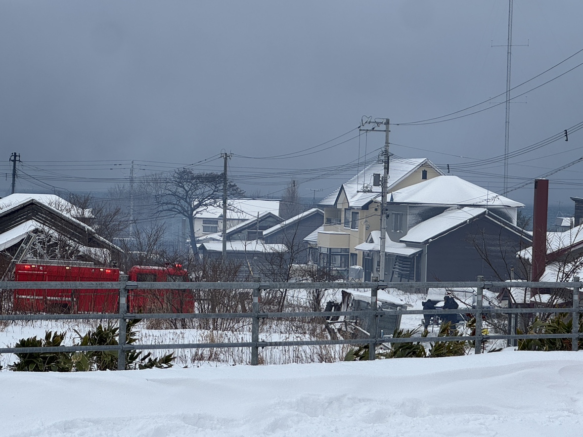 火事があった現場周辺(北海道石狩市浜益区)