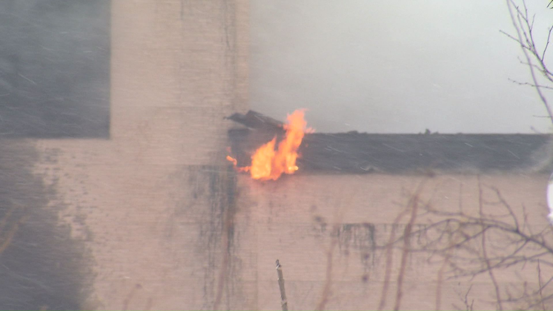 住宅街で火災が発生