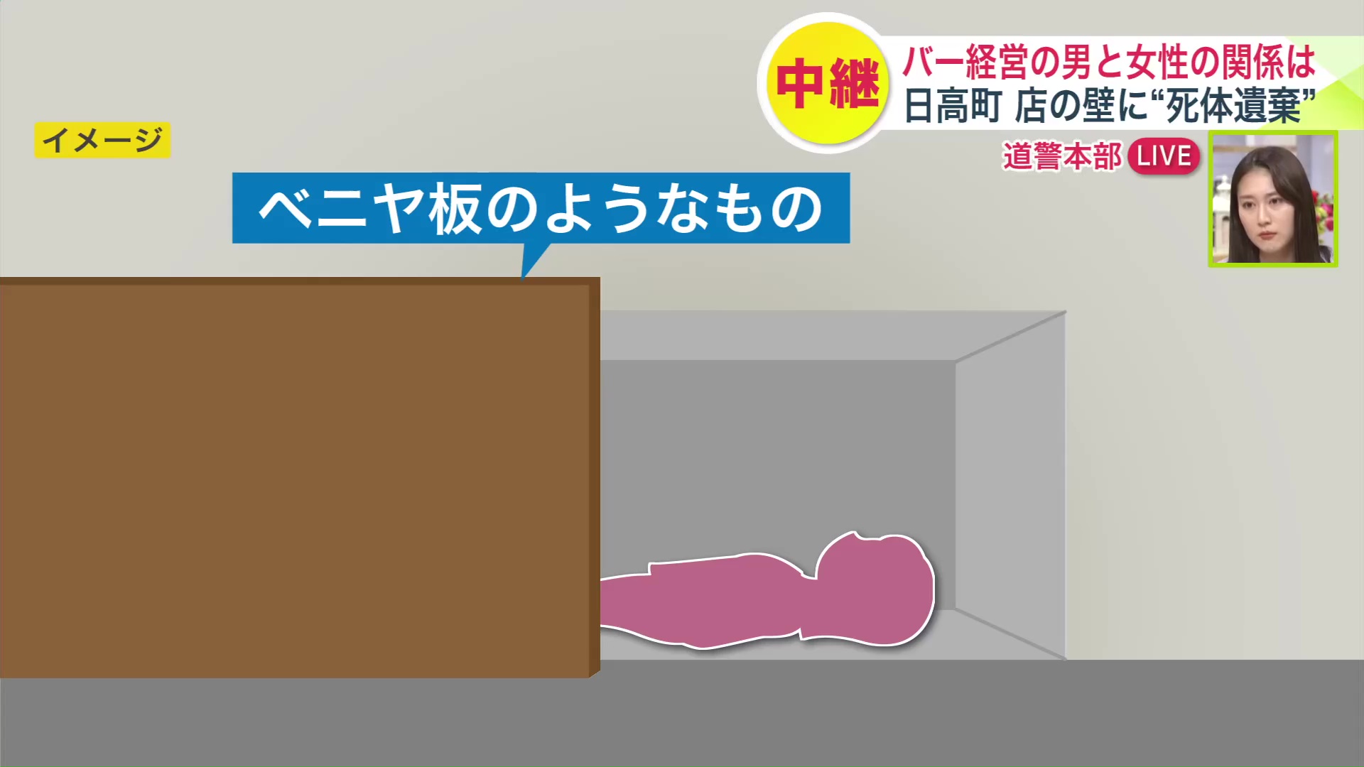 女性は店の壁のくぼみで見つかった