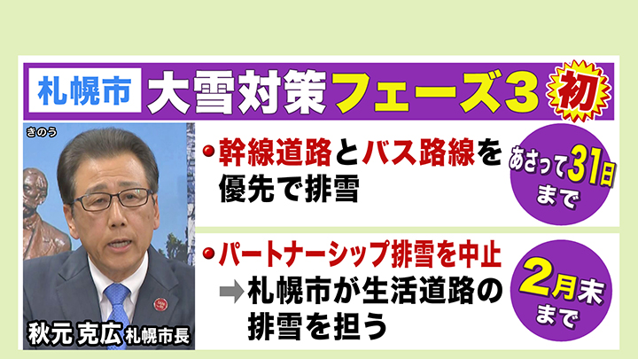 札幌市の大雪対策は最大レベルに