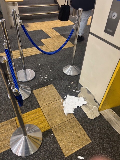 板が落下した現場(提供:JR北海道)