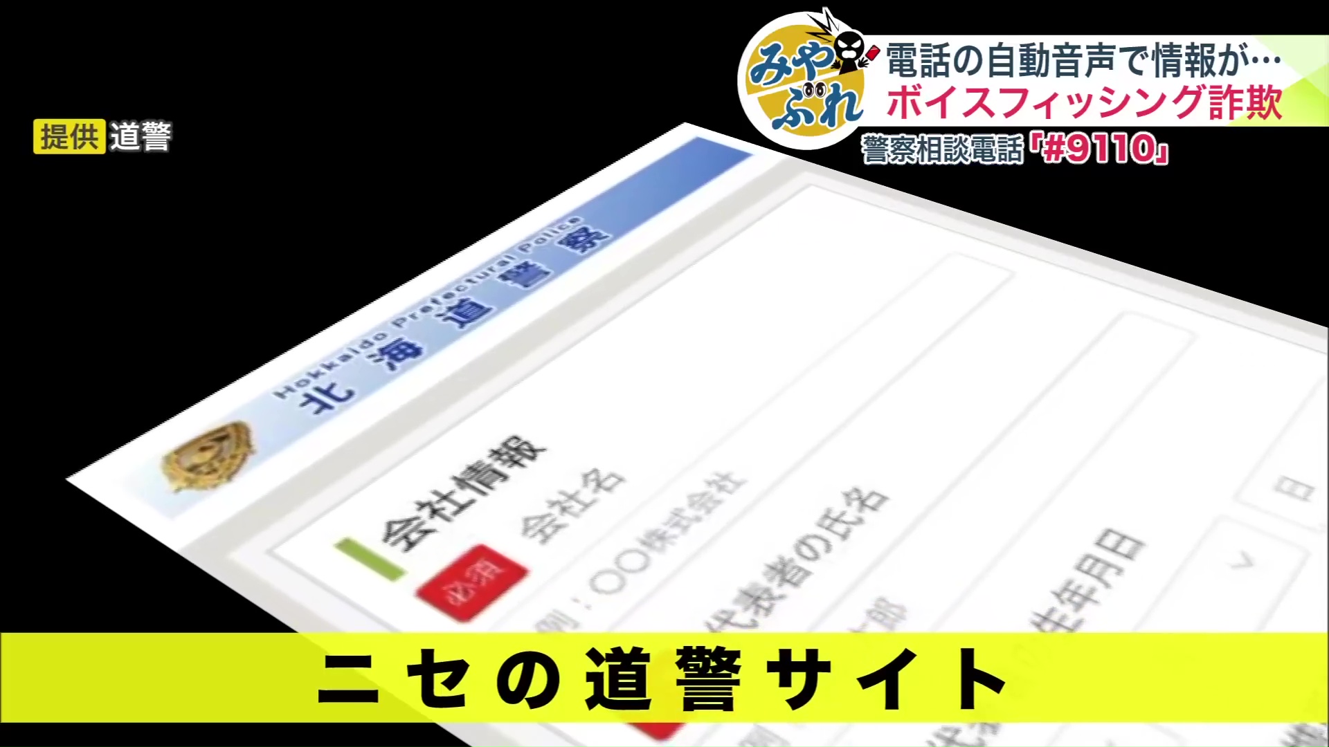 偽の道警サイト 提供:道警