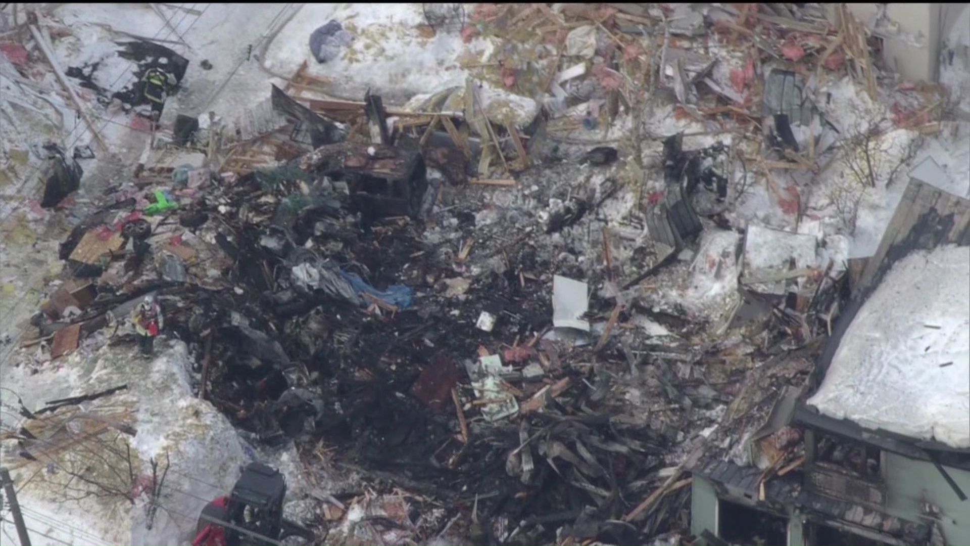 爆発火災があった現場