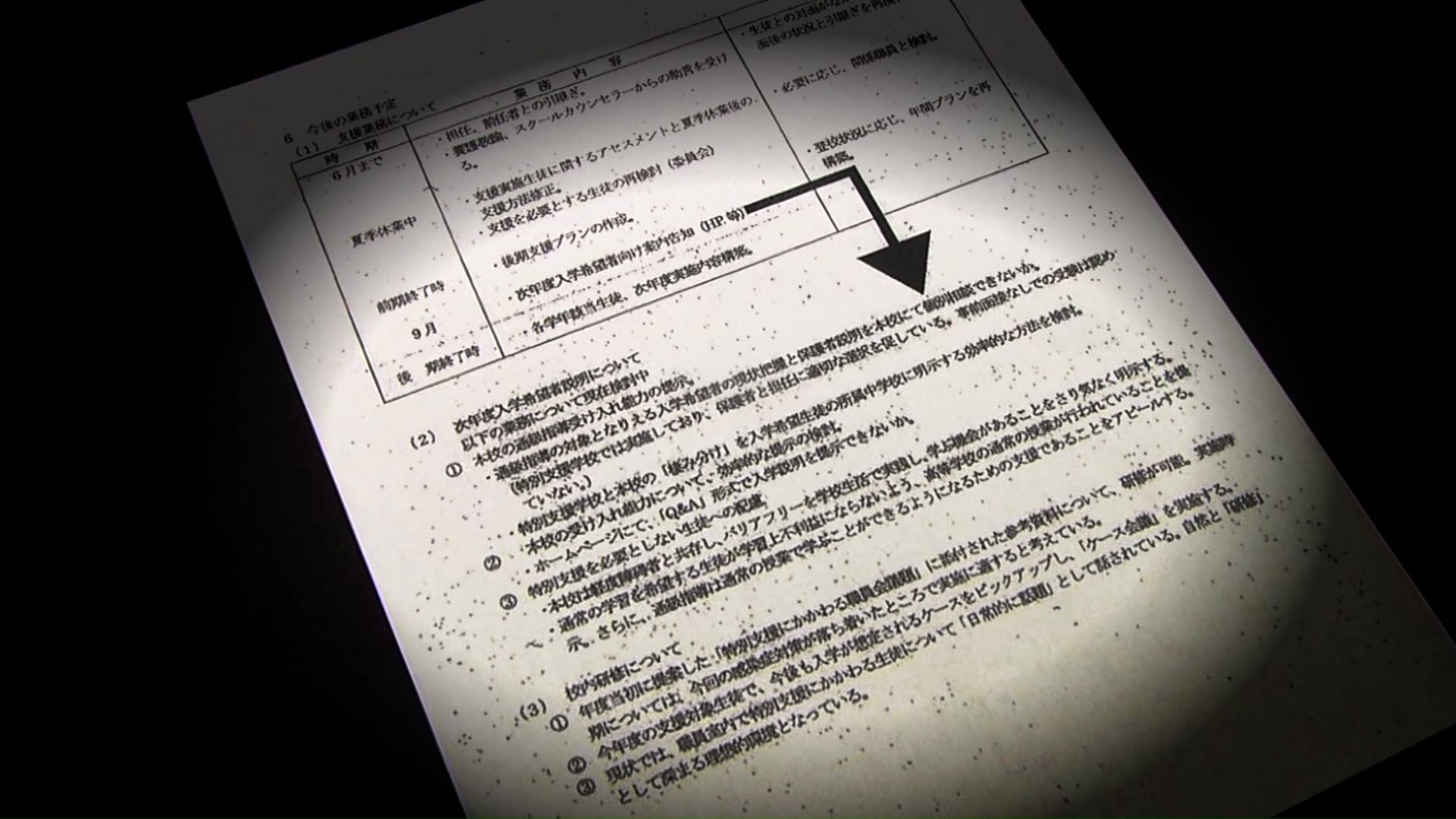 UHBに開示された校内文書