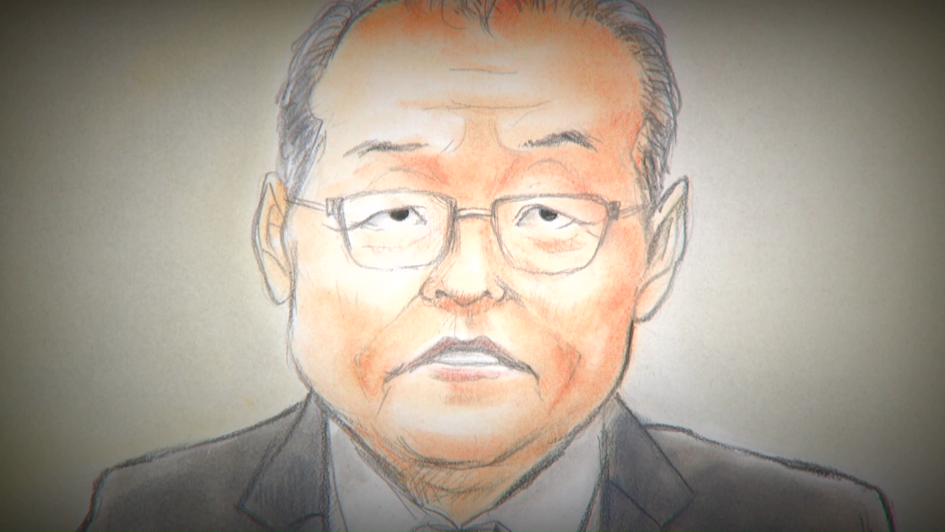 桂田精一被告（法廷スケッチ）