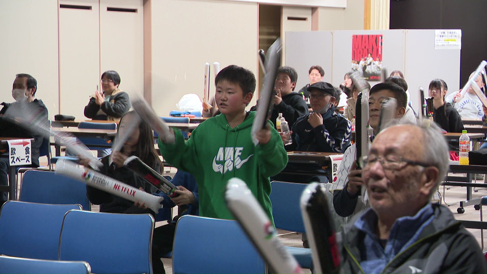 鹿部町のパブリックビューイング会場