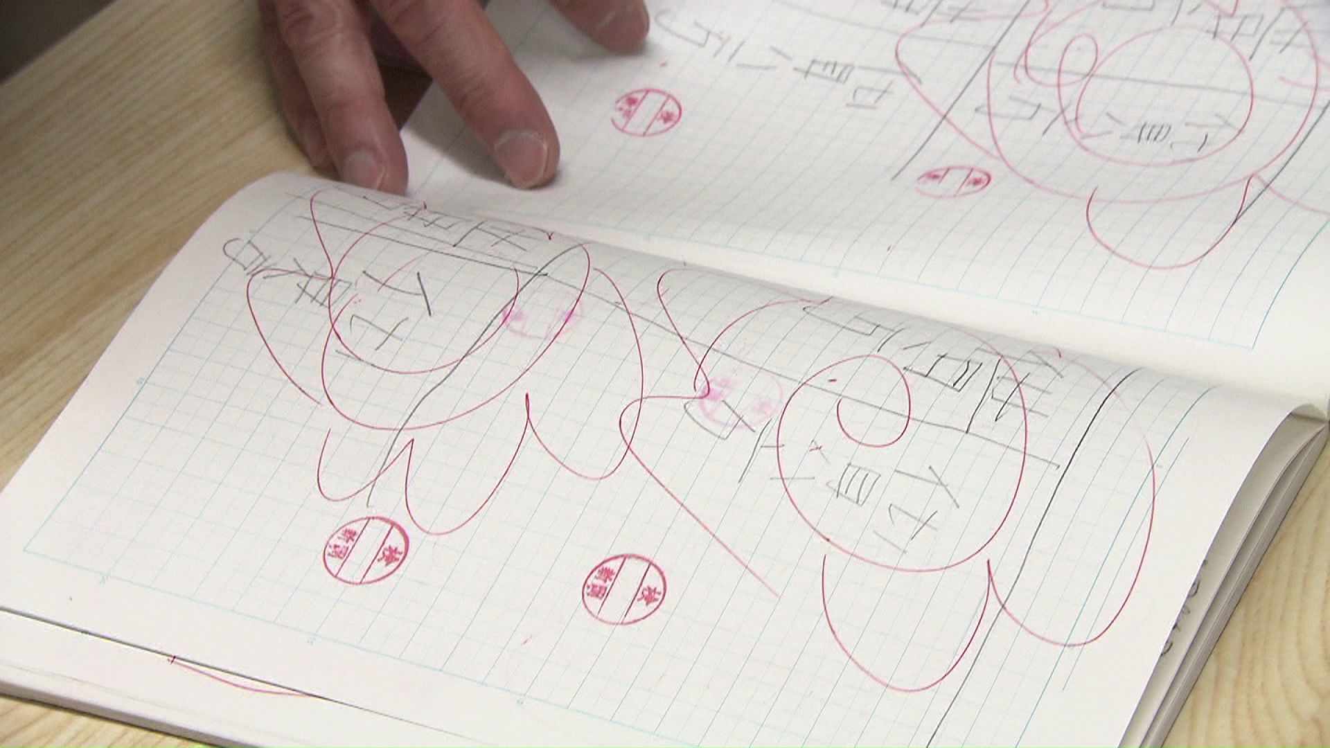 ノートにはこれまでの道のりが