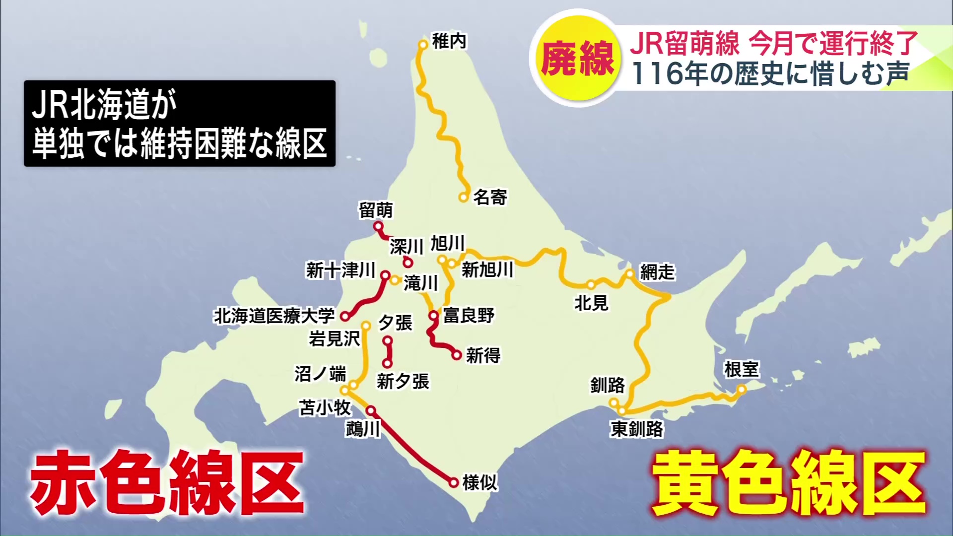 JR北海道が単独では維持困難な線区