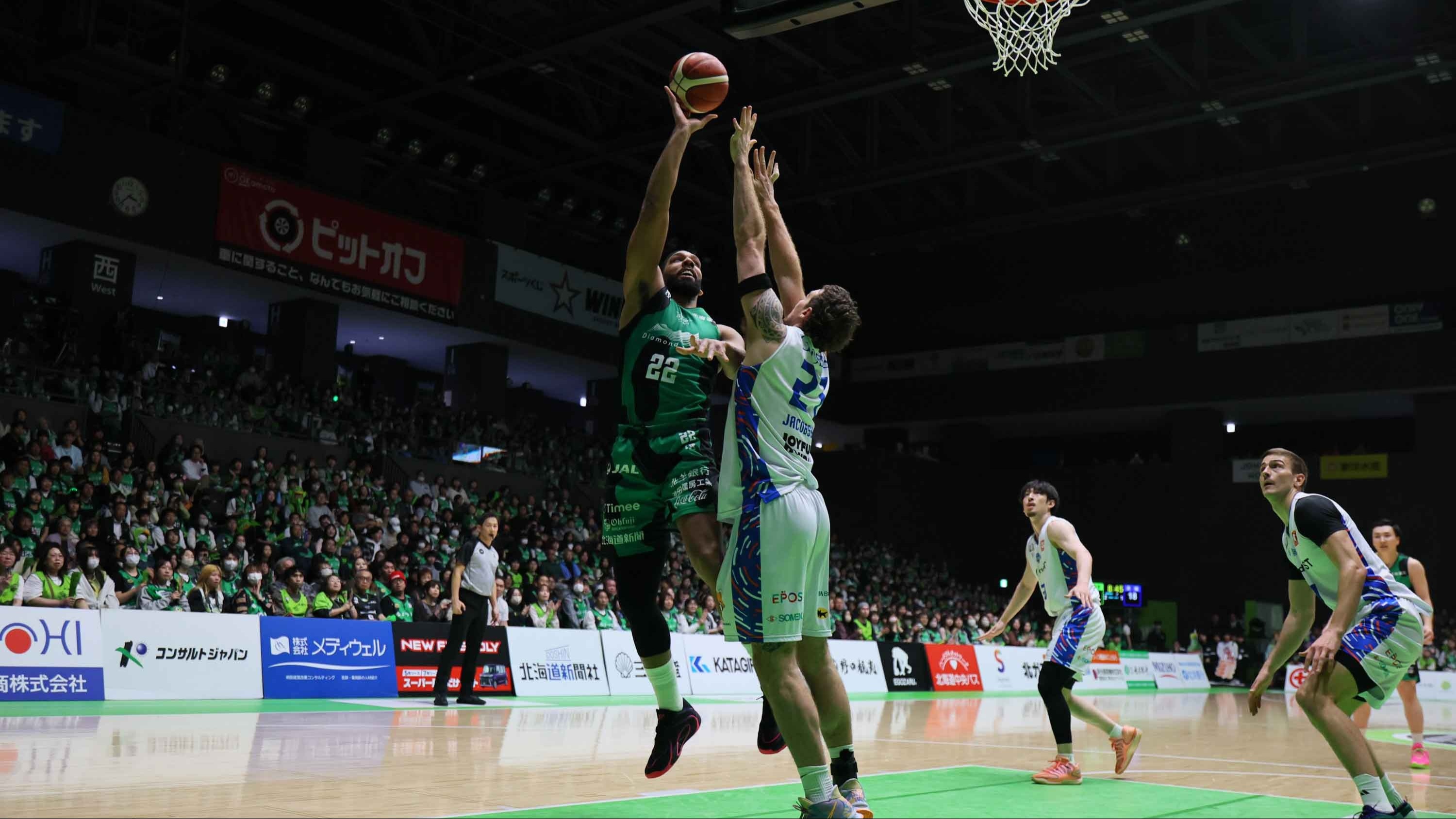 ダブルダブルの活躍を見せたジャリル・オカフォー選手（提供レバンガ北海道）