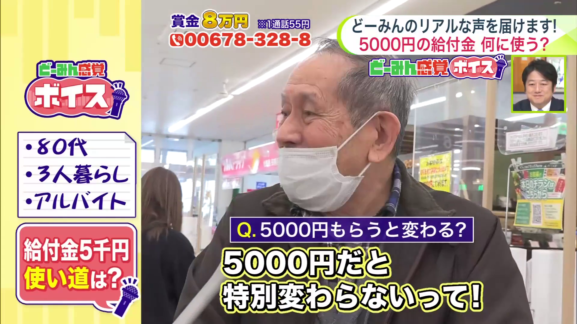 札幌市民 80代男性 3人家族 アルバイト