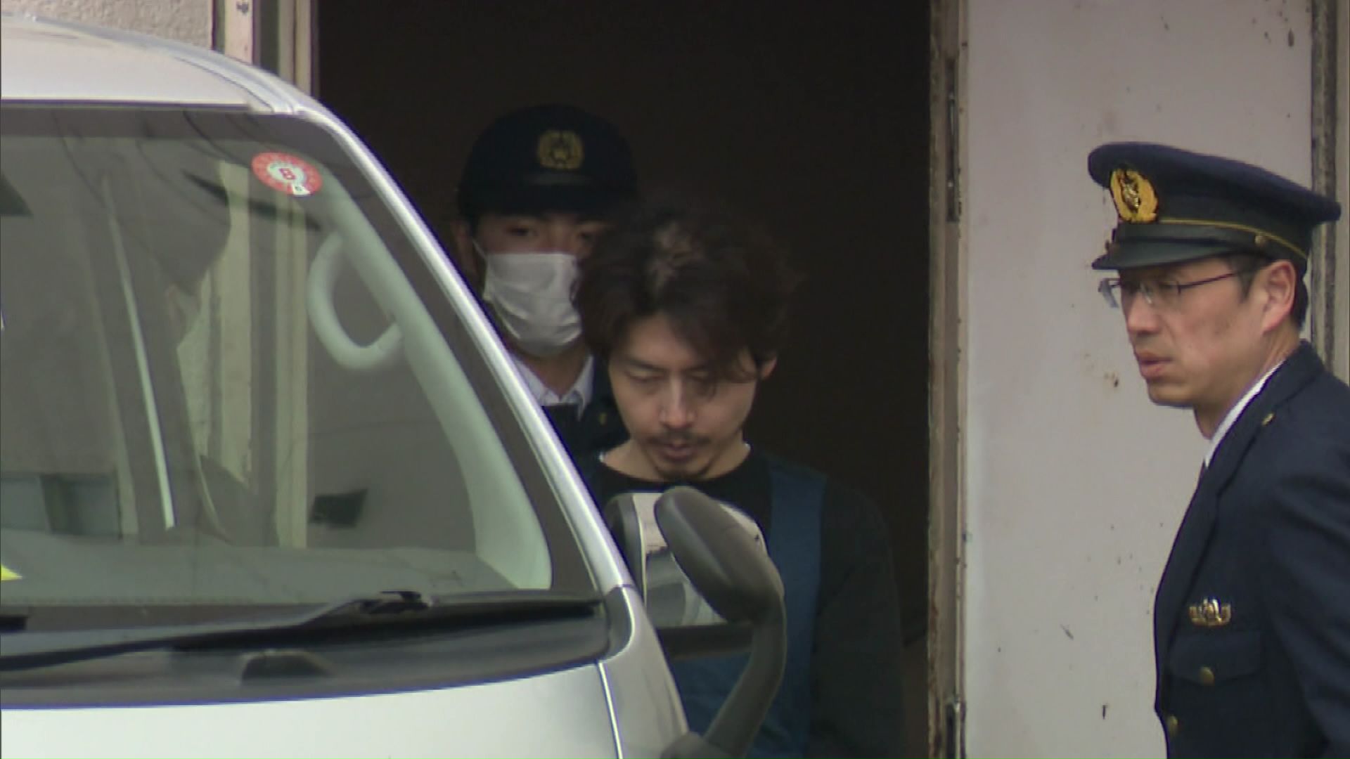 送検される只野大容疑者