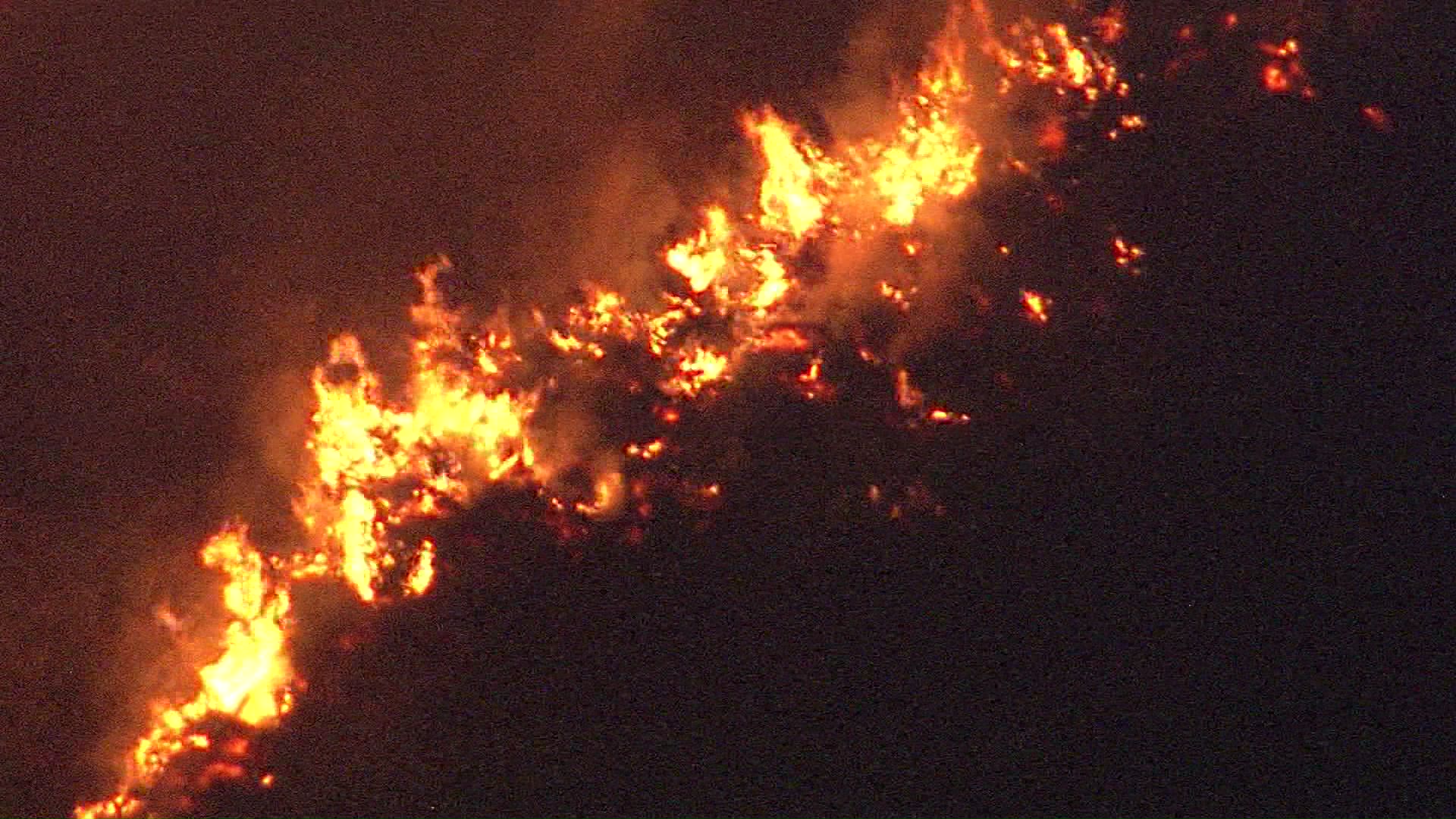上空からの火災の様子
