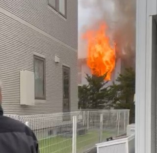 火事があった現場（撮影：視聴者）