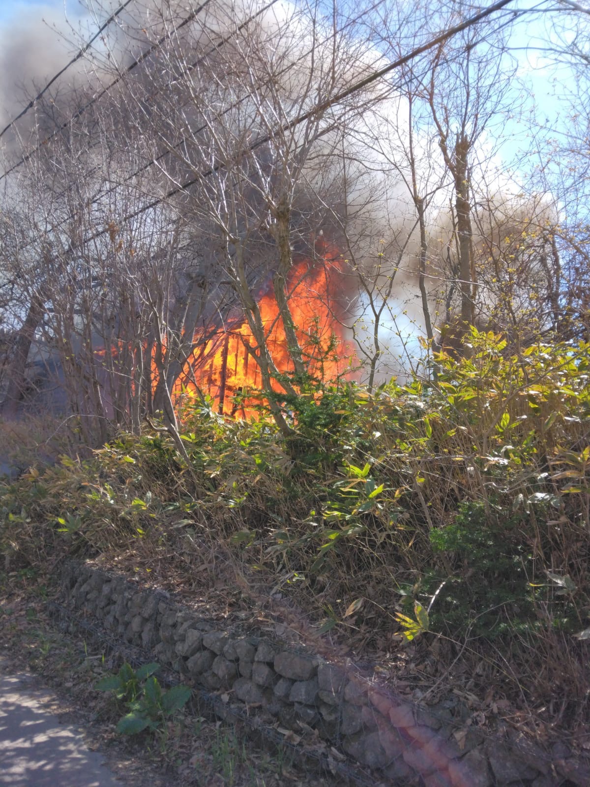 火事があった現場(提供:視聴者)