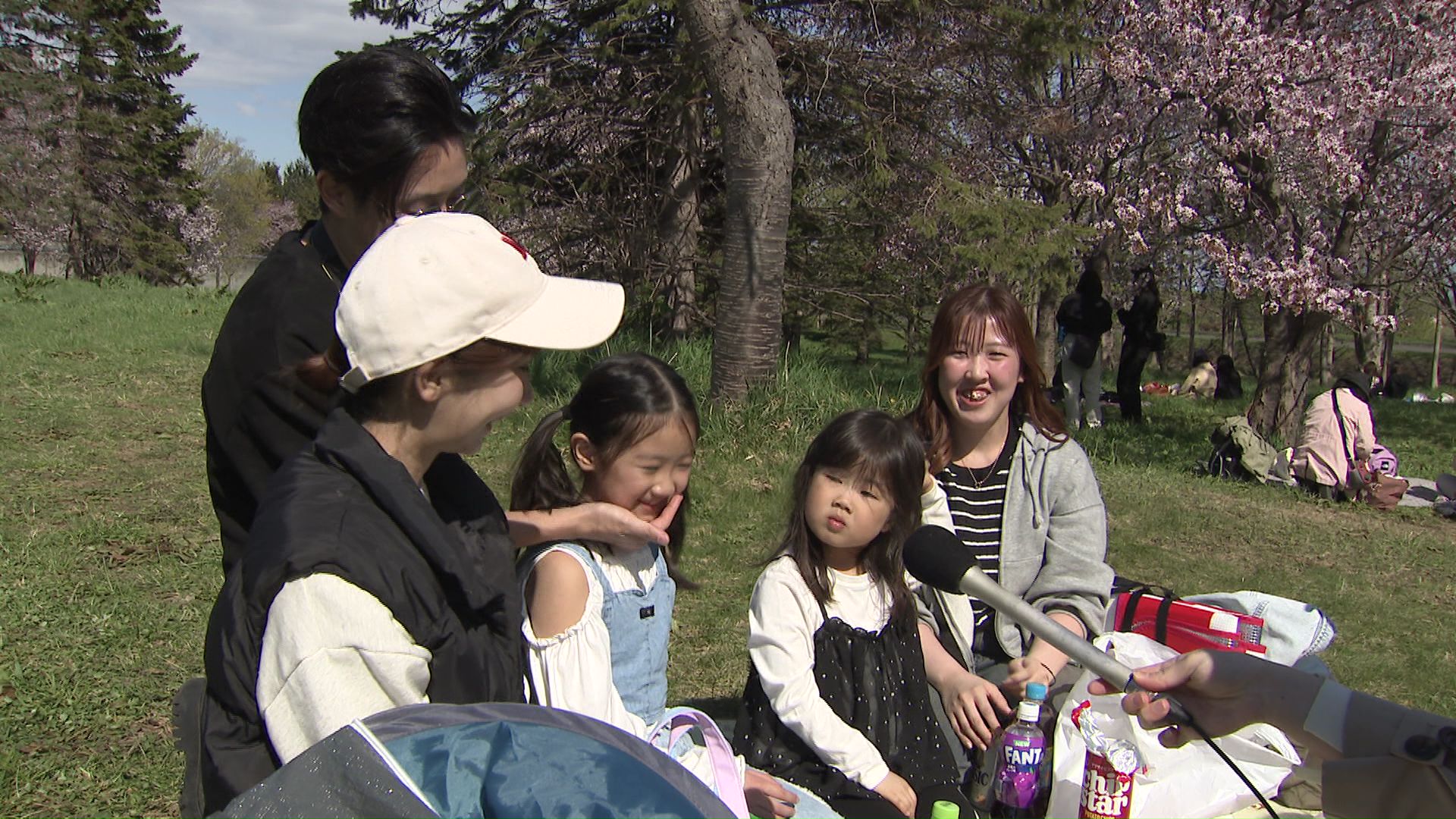 モエレ沼公園では花見を楽しむ人の姿も
