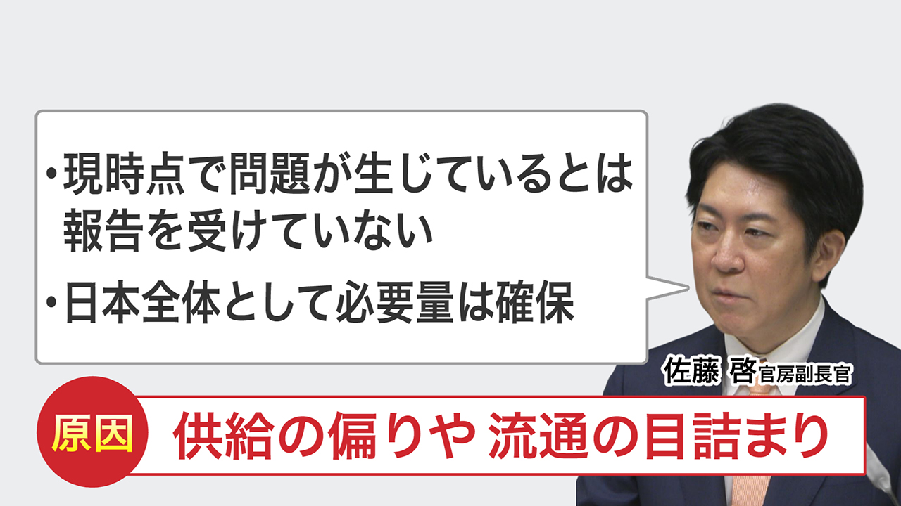 「供給の偏りや流通の目詰まり」が原因だと政府は主張