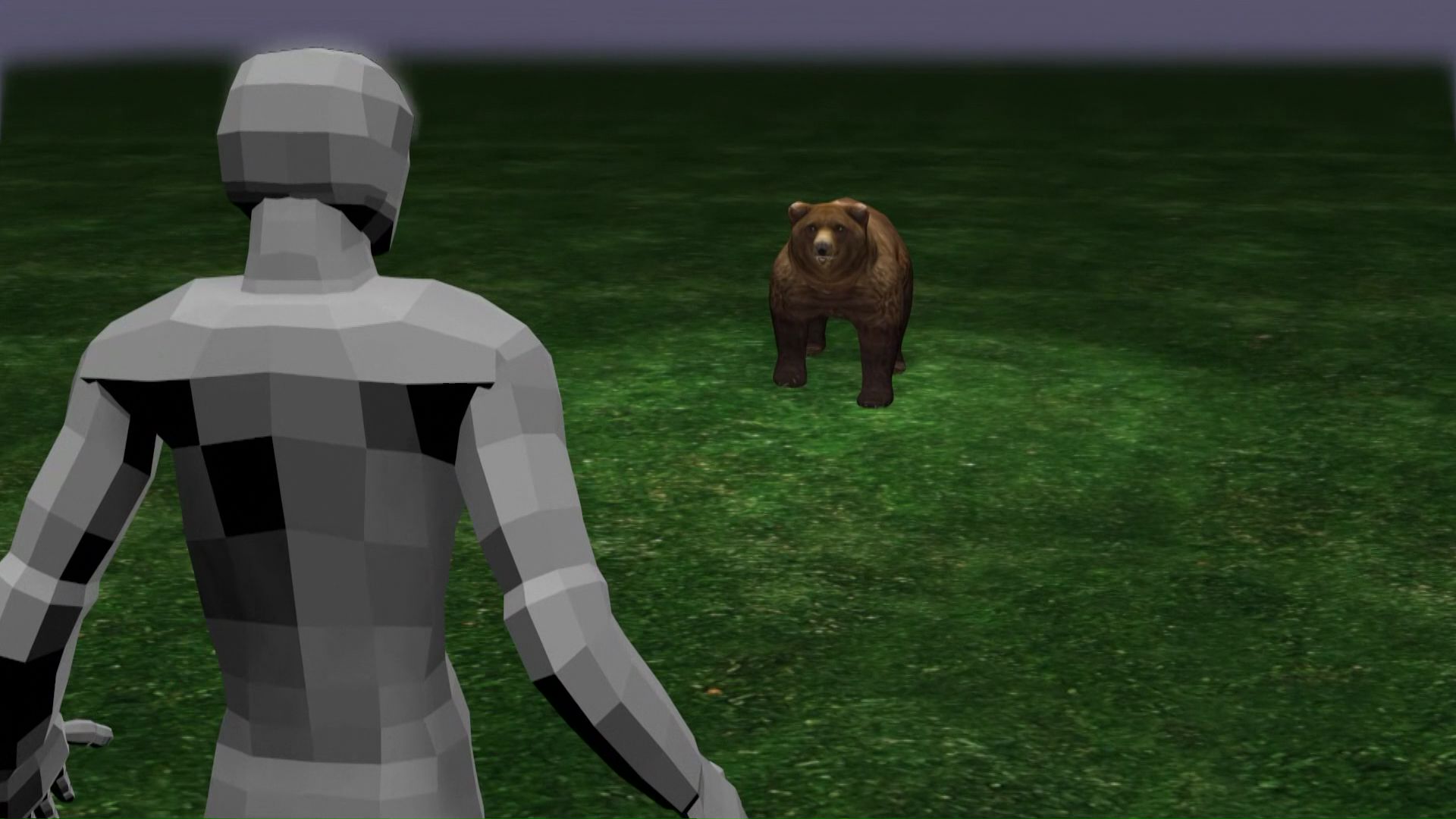 クマに襲われた様子を再現したCG画像