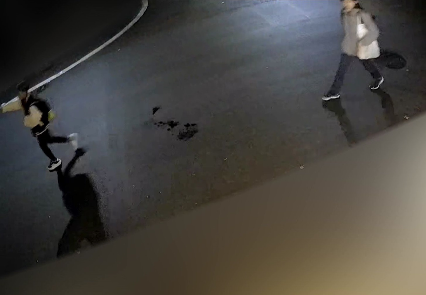 八木原被告のあとをついていく長谷さん(防犯カメラの映像)