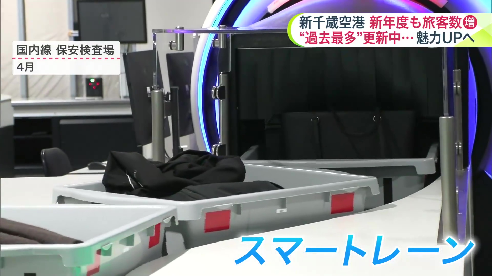 4月に国内線の保安検査に導入された「スマートレーン」