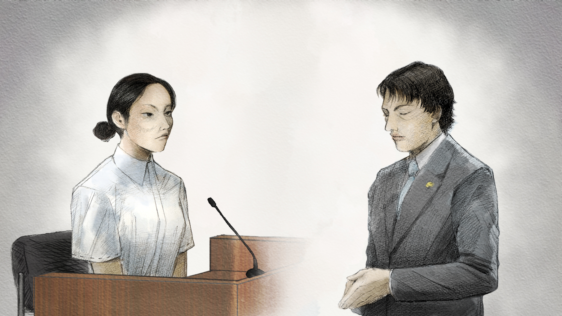 検察官と証言台に座る内田被告