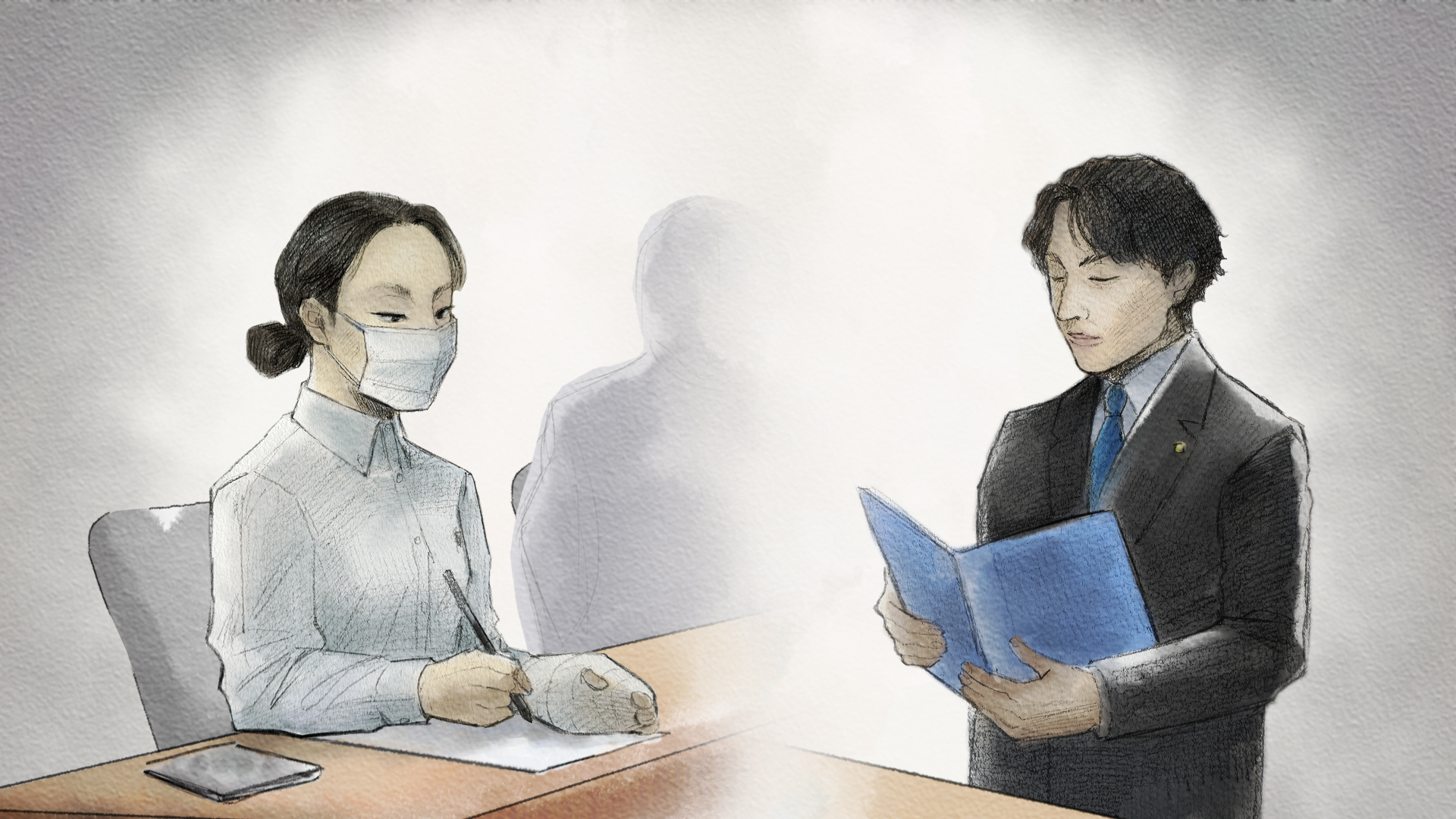 論告求刑での内田被告(左)と検察官