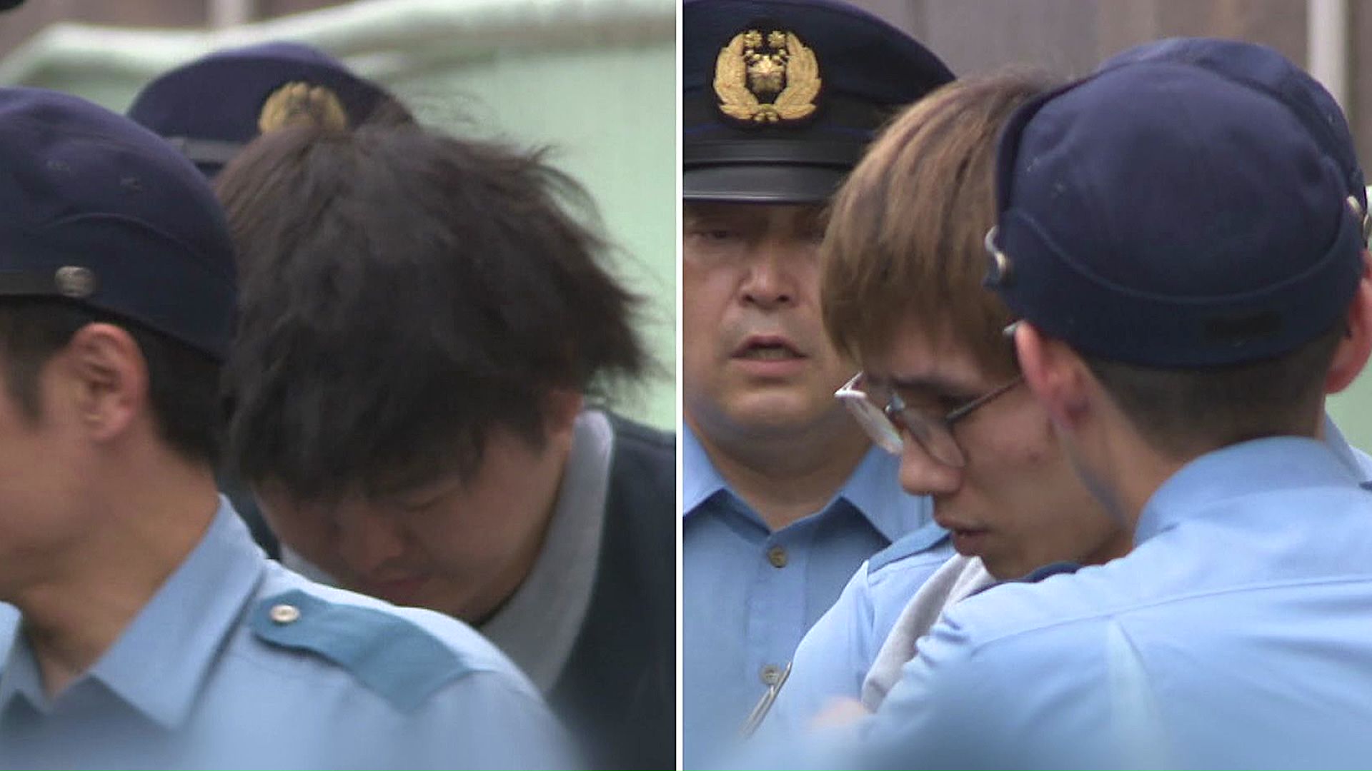 暴行の疑いで送検された阿部弘樹容疑者と高橋海吏容疑者