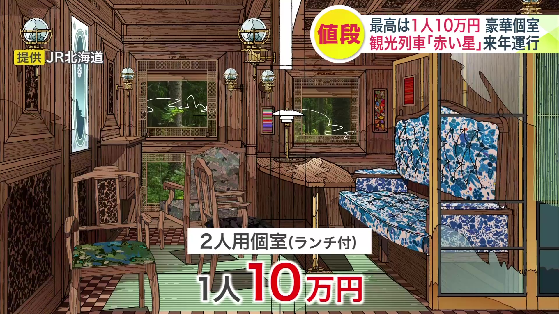 ランチ付きの2人用個室は1人10万円（提供：JR北海道）