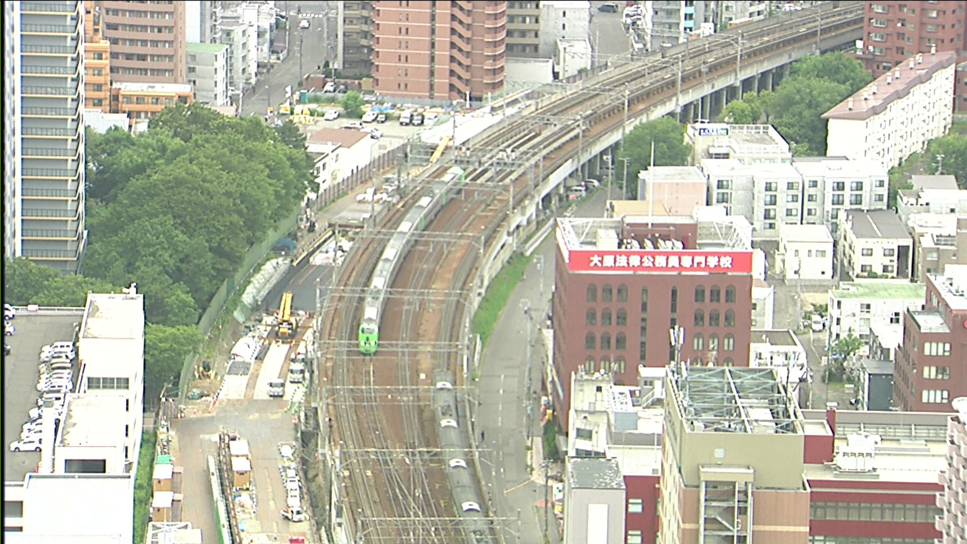 一時運転見合わせとなったJR函館線