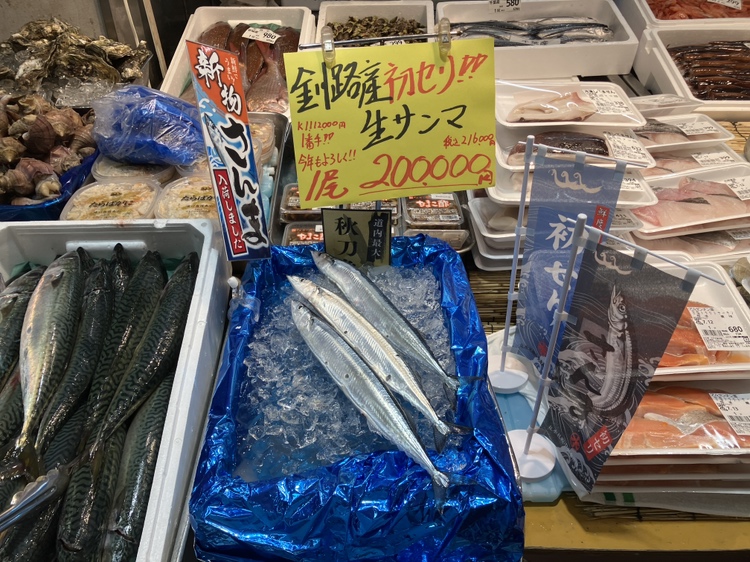 サンマは札幌市内の店舗で1匹税込み21万6000円で販売