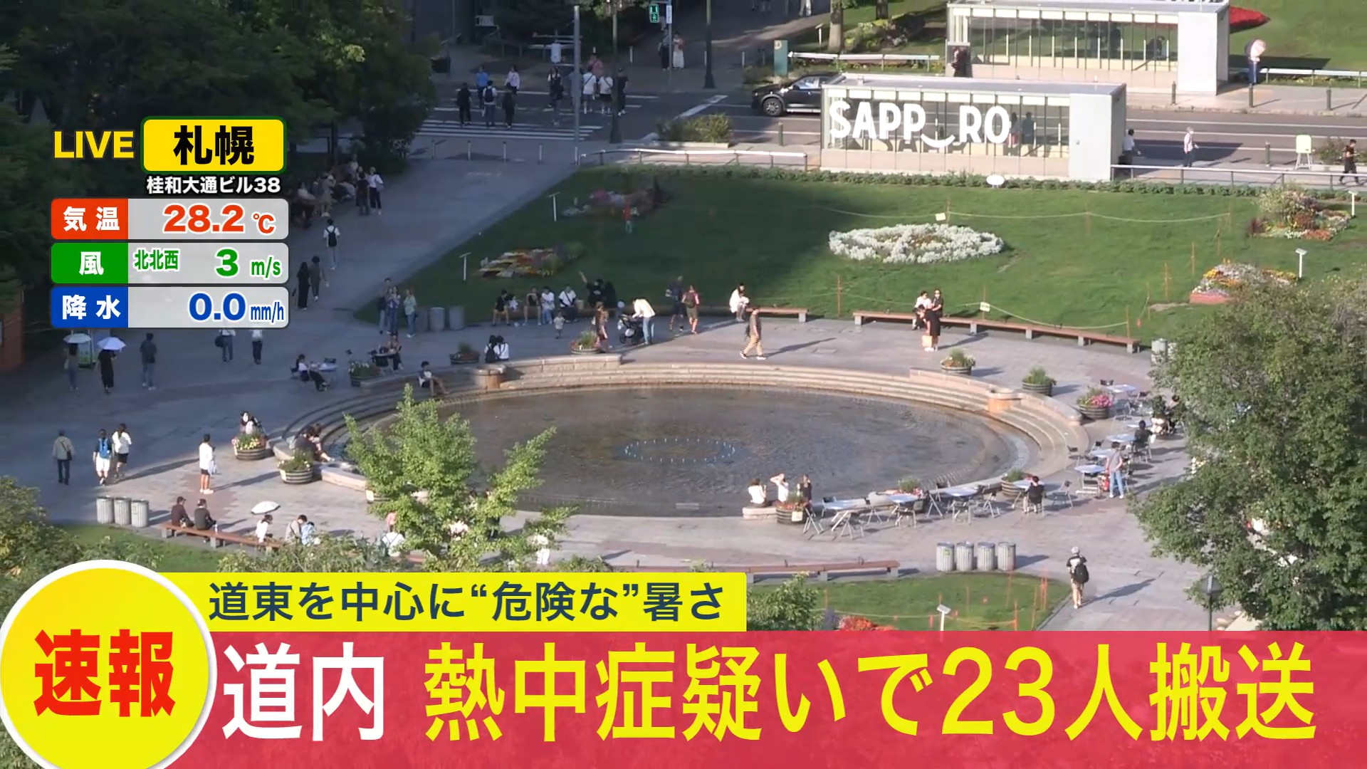 熱中症の疑いで道内では少なくとも23人が搬送