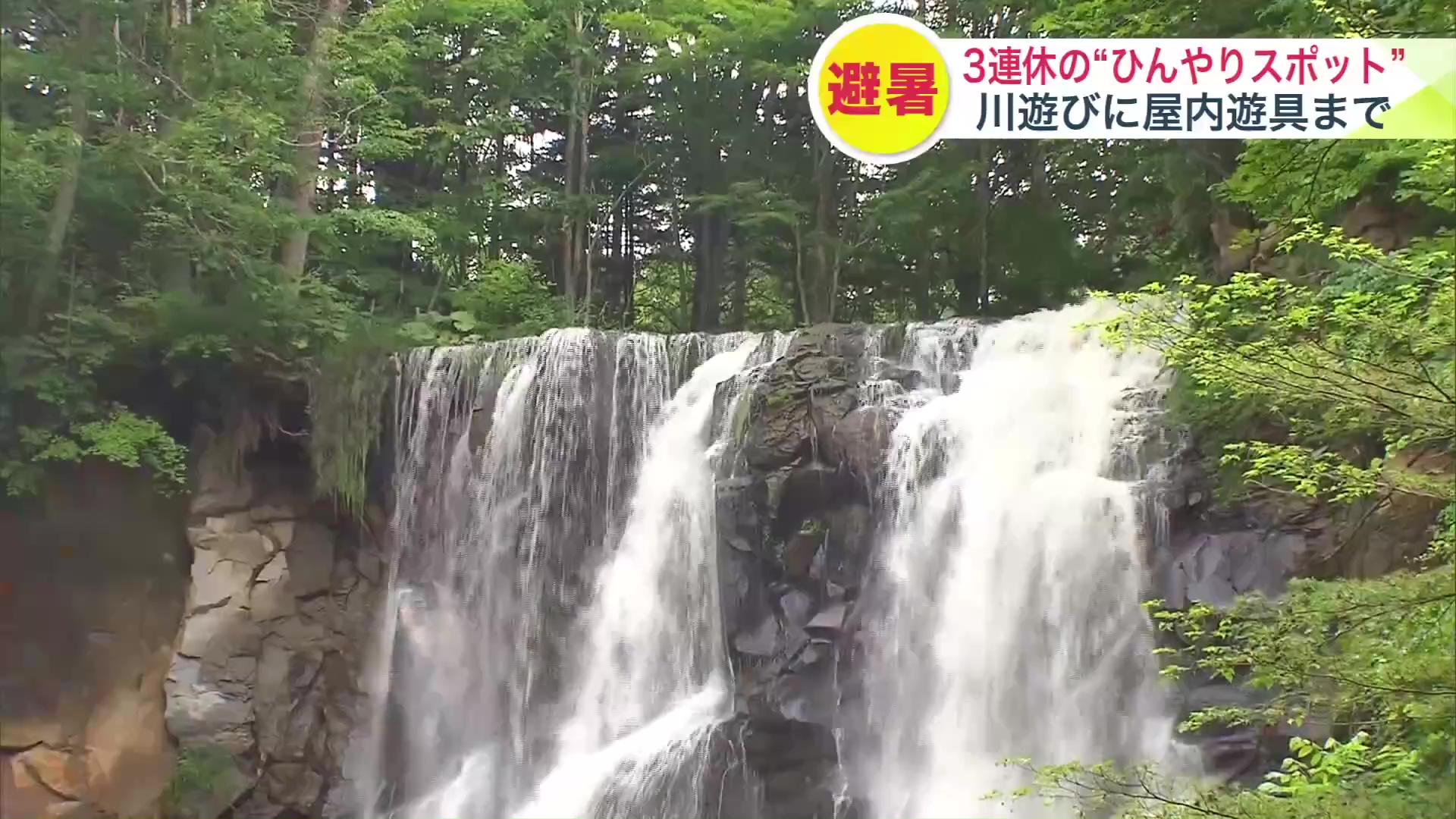 公園内には滝も