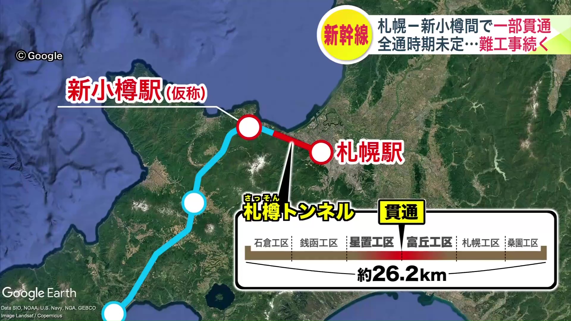 札樽トンネルは札幌市と小樽市を繋ぐトンネル