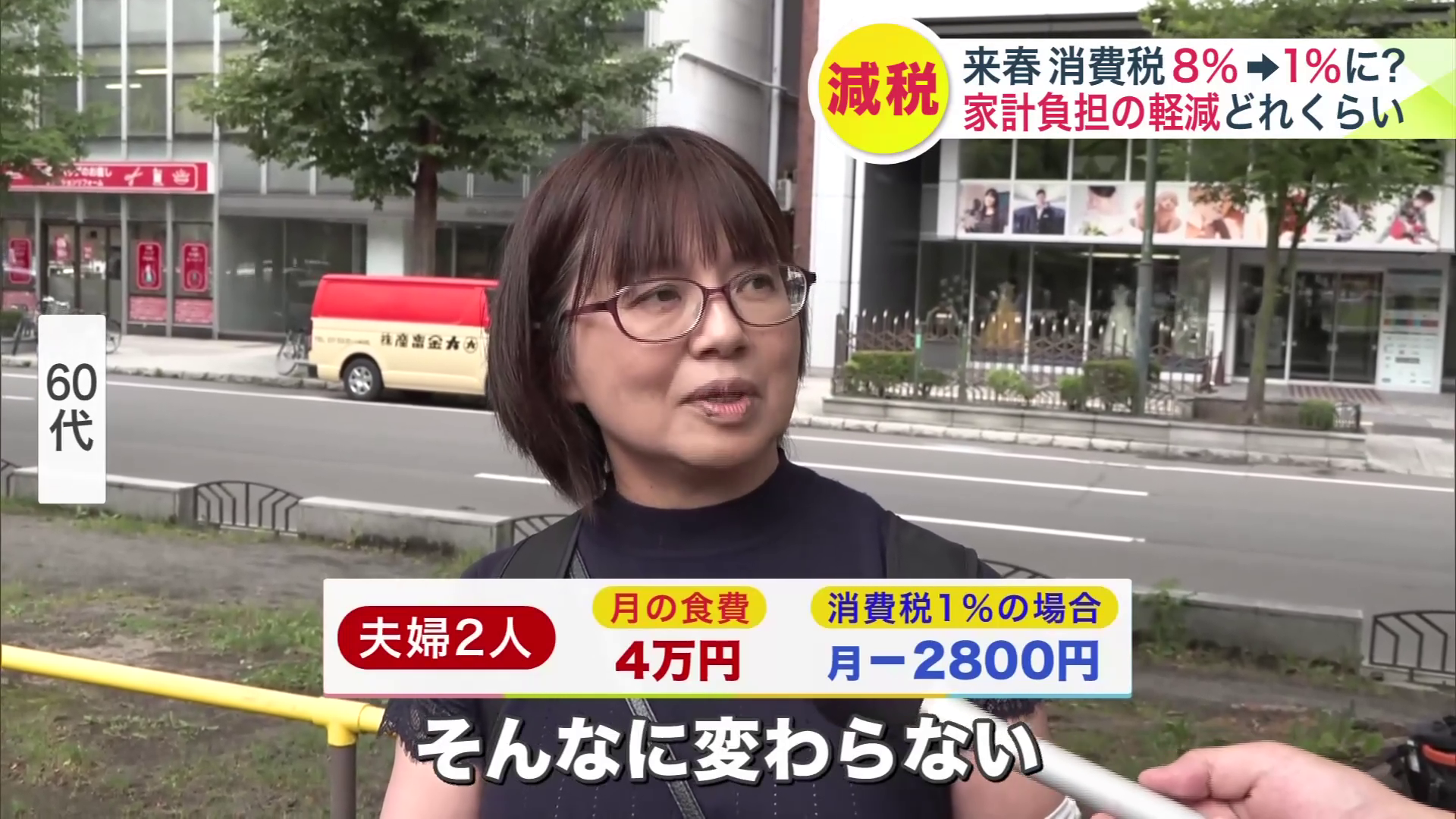 「そんなに変わらない。でも(食費に)困っている人は助かると思う」