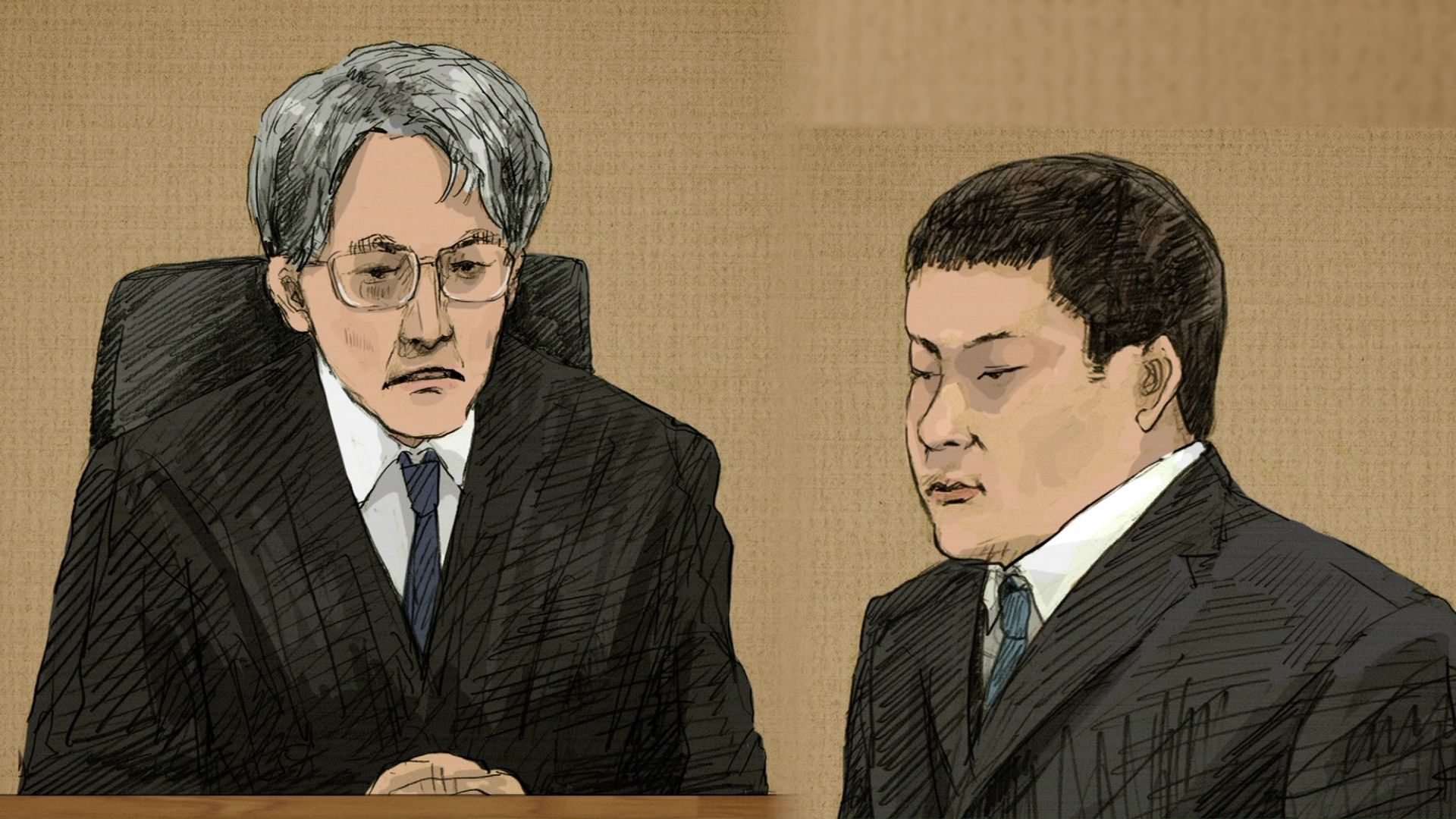 求刑通り無期懲役の判決を受けた川口被告（イラスト）