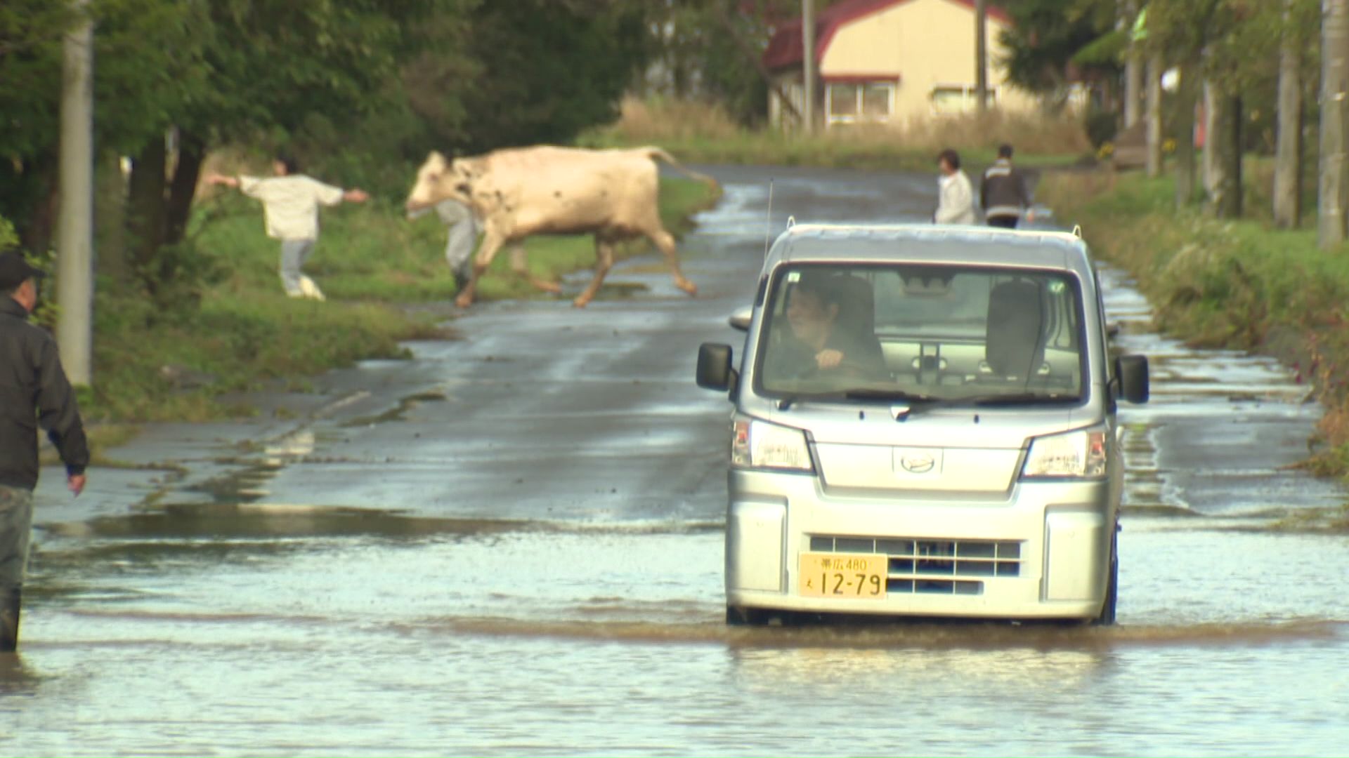 2025年に北海道で線状降水帯が発生した時の様子