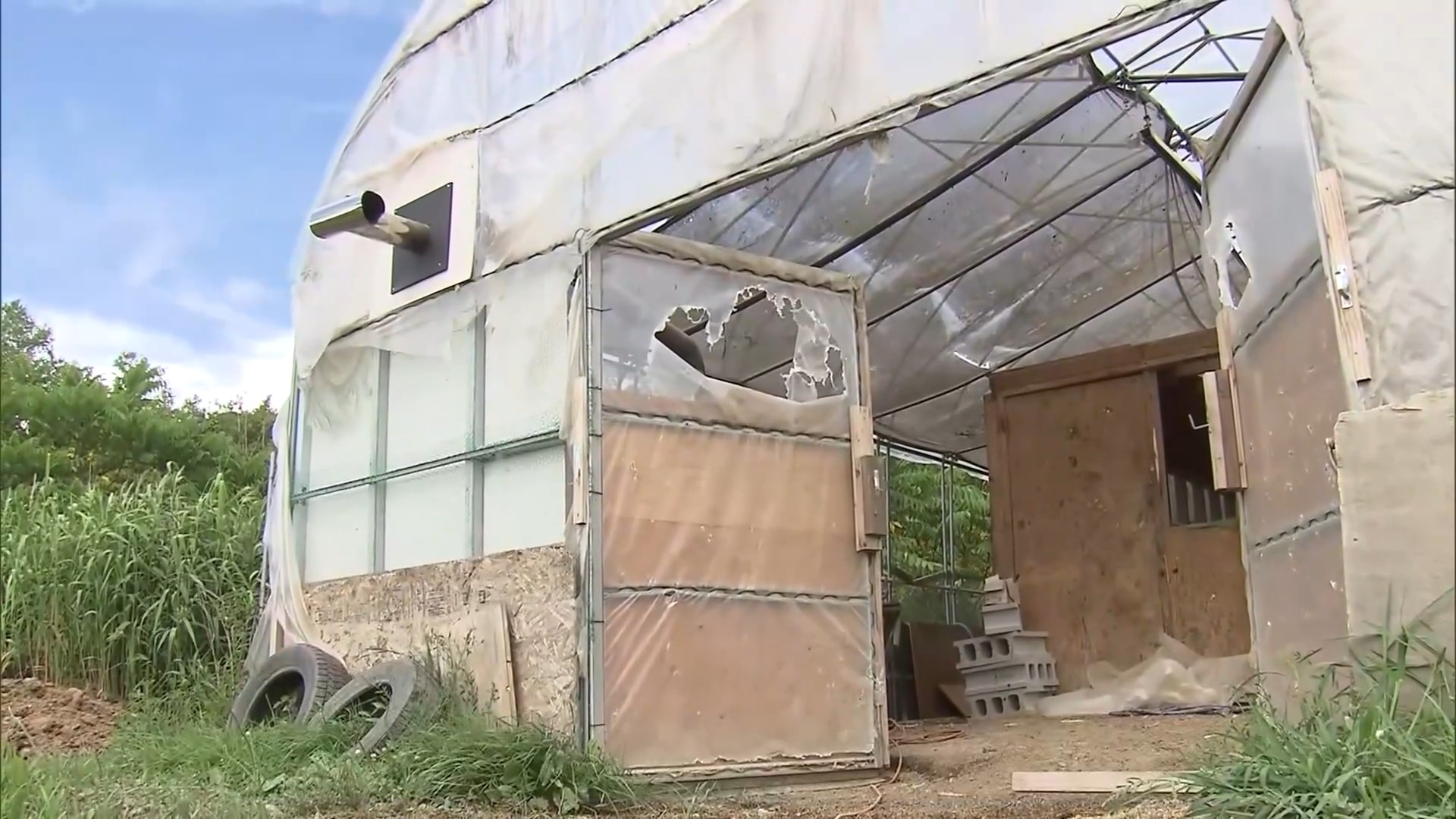 クマが侵入した現場
